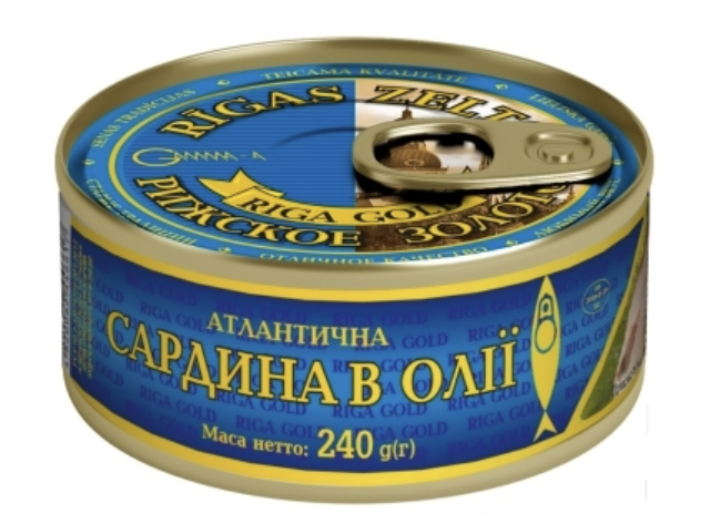 Сардина Рижське золото атл в олії з/б №3 240 ключ